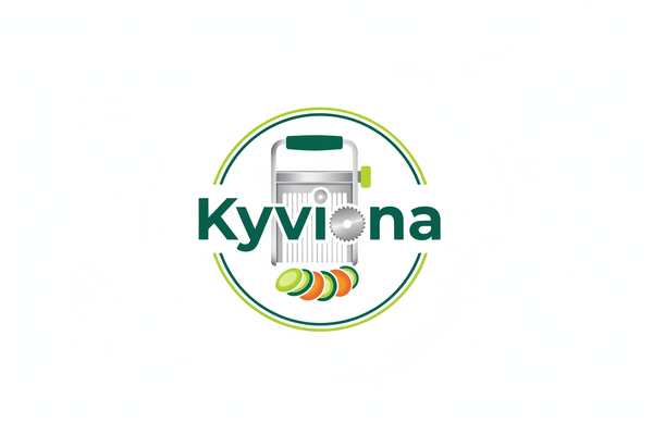 Generame un logo que contega la palabra Kyviona que tenga que ver con una herramienta de cocina que es un cortador de verdura
